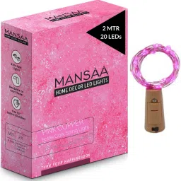 20 LEDs 1.98 m Pink Steady String Rice Lights-7
