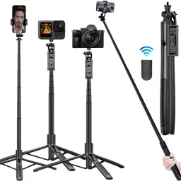 Aliens 61"Selfie Stick Extendable Tripod Stand for all Mobile Phones & 1/4"Screw for DSLR Bluetooth Selfie Stick-image-59