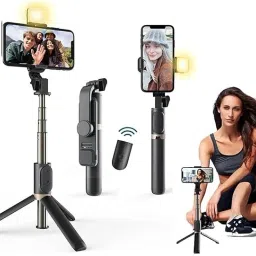SquidFit Mini Tripod With Detachable Remote For Smart Selfie stand with Fill light Tripod image 2