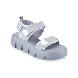 Shoetopia Hitlar Open Toe Flatform Heels With Velcro Closure image 2