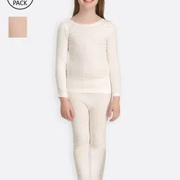Kanvin Girls Pack of 2 Self Design Thermal Set-image-17