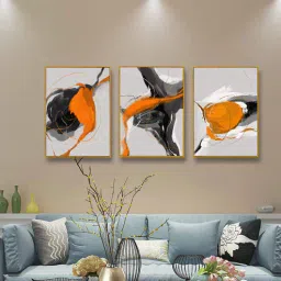 art street Abstract Landscape Framed Wall Art Prints Gold Elk Leaf Canvas Interior Paintings Wall Art Pictures-picture-18