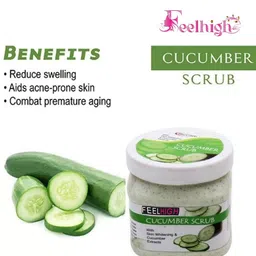 FEELHIGH Set Of 2 Cucumber Face Scrub & Mask - 500ml Each image 3