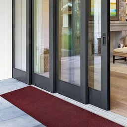 Kuber Industries Maroon Solid Rubber Anti-Slip Doormat-4