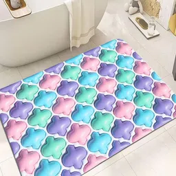 Dakshya Industries Pink & Purple Self-Designed Anti-Slip Doormat-46