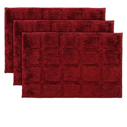 Kuber Industries Pack Of 3 Maroon Textured Velvet Anti-Skid Doormat-27