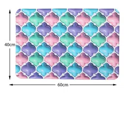 Dakshya Industries Pink & Purple Self-Designed Anti-Slip Doormat image 3