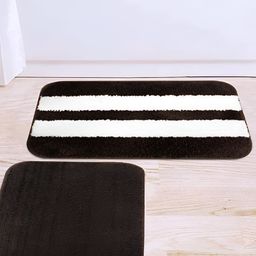 CAZIMO Brown & White 2 Pieces Striped Anti Skid Rectangular Doormats-32