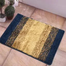 Kuber Industries Beige & Blue Striped Super Absorbent Cotton Doormat-29