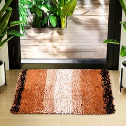 Kuber Industries Cream-Coloured & Orange Set Of 2Dust Trapper Anti-Skid Door Mat-13