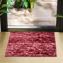 Kuber Industries Maroon Self-Designed Doormat-19