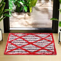 Kuber Industries Red Set Of 2 Dust Trapper Anti-Skid Door Mat-37