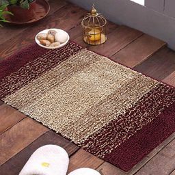 Kuber Industries Maroon & Beige Cotton Anti Slip Door Mat-34