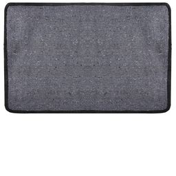 Kuber Industries Grey & Black Microfibre Square Fur Doormat image 5