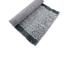 Kuber Industries Grey & White 2 Pieces Woven Design Microfiber Doormats image 4