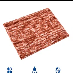 Kuber Industries Orange Coloured Woven Design Microfiber Doormat image 2