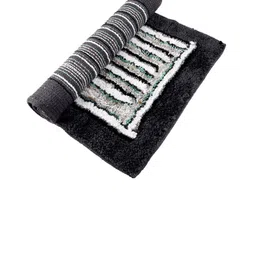 Kuber Industries Grey & White 3 Pieces Woven Design Dust Trapper Microfiber Doormats image 2