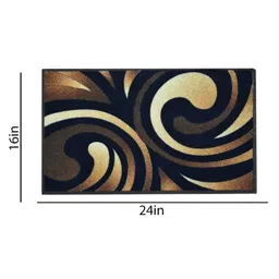 Gallery99 Navy Blue & Brown Abstract Rectangular Doormats image 2