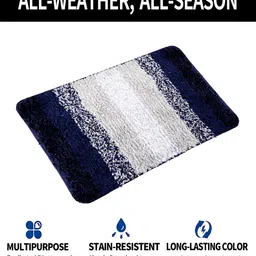 Kuber Industries Grey & Blue Woven Design Dust Trapper Doormat image 4