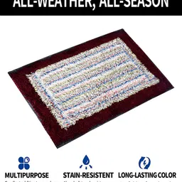 Kuber Industries Black & Red 3 Pieces Cotton Dust Trapper Rectangle Doormats image 3