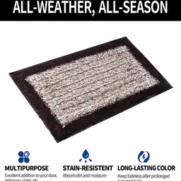 Kuber Industries 2 Pcs Brown & White Woven Design Doormats image 2