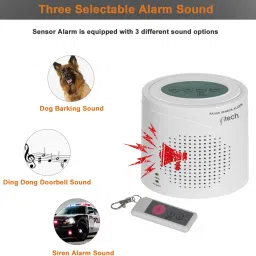 ifitech Dog Barking Sensor Alarm | 120db Loud Noise Motion Sensor Remote Control Alarm - Door & Window Door Window Alarm image 3
