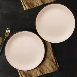 freakway (Set of 2) 10 Inch Stoneware Ceramic Dinner Plate (White)-picture-35
