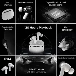 boat Nirvana Ion with 120 Hours Playback & Crystal Bionic Sound by Hifi DSP 5 Bluetooth Headset image 2