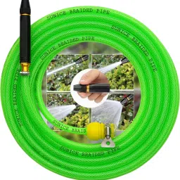 15 Meter Green braided Hose Pipe (Diameter: ½’’,0.5 Inch,12 mm) with metal spray Spray Gun-picture-21