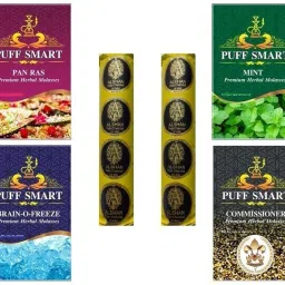 Pan Ras, Mint, Brain-o- Freeze, Commissioner with 2 Polo Quick Light Charcoal (20 disk) Hookah Charcoals-image-91
