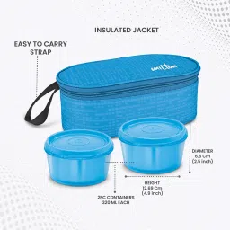 milton Graze Tiffin(2 X 320ml Inner Steel Microwaveable Container)With Insulated Jacket 2 Containers Lunch Box image 5