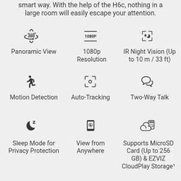 EZVIZ H6c 2mp 2 way audio ,pan tilt ,baby monitoring smart home camers Security Camera image 4