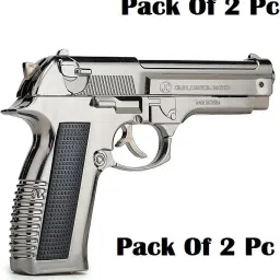 Silver Heavy Metal Pistol Gun 608 with Lighter Barrel Pull Back System myfirstdot Pocket Lighter-3