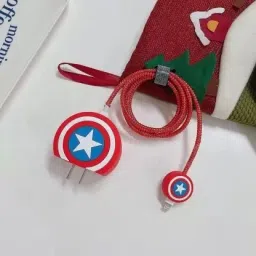 RODIAN iPhone Charger Cover For 18W/20W | Cute 3D Cartoon Character Captain America Cable Protector-image-36