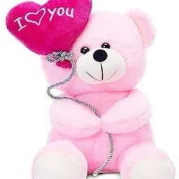 I Love You Balloon Heart Teddy Pink Stuffed/Soft/Cuddle Ballon Teddy - 15 cm-26