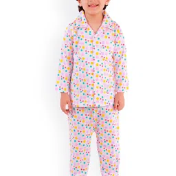 Superminis Unisex Kids Pink & Blue Printed Night suit-image-16