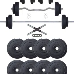 40 kg PVC 40KG Weigt with 3Ft and 5Ft Rod with Accessory Fitness , Black Home Gym Combo-picture-14