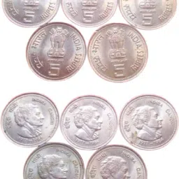 Rare Old 5 Rupees Indira Gandhi 1917-1984 **[5]** Coin Medieval Coin Collection-picture-21