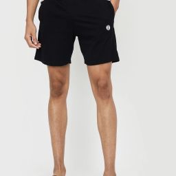 Solid Men Dark Blue Night Shorts-image-3
