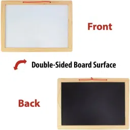 kitmeer 2 in 1 Writing Board Slate Double Sided Educational Board with Magnetic Alphabets Numbers Mathis Learning Toy for Kids (Multicolor) image 2