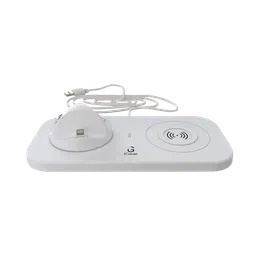 iGear DockMe 5W 3-in-1 Wireless Charging Dock for iOS, Android, Earbuds (5V Rotating Dock, White) image 3
