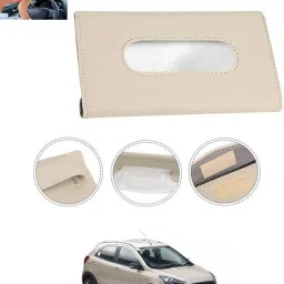 Beige Leatherite Rectangle Shape Fancy Design Tissue Dispencer For Car-18 Vehicle Tissue Dispenser-image-52
