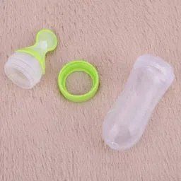 ss sales Squeezy Food Grade Silicone Bottle Feeder & Silicone Food Fruit Pacifier/Nibbler/Soother for Babies/Kids/Children (Squeezy Feeder 'Green' + Pacifier 'Green'') (Pack of 2) - Silicone- SILICONE image 3