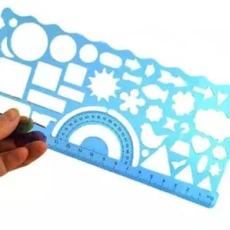 2 IN 1 Square ruler Designer Scale Rainbow Pencils,Creative Gift Designer Spiral Ruler-6