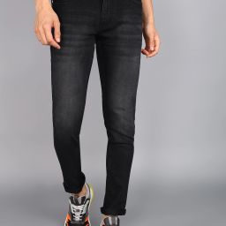 Men Skinny Mid Rise Black Jeans-image-39