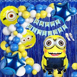 Printed Minions theme decoration combo for boys and girls theme birthday party supplies Balloon Bouquet-27