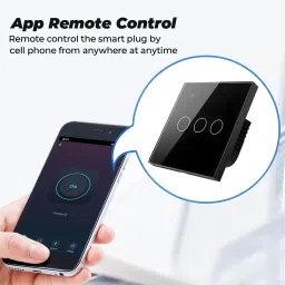 Ledgebit Smart Home Touch Wi-Fi Light Switch, 3 Gang Smart Wi-Fi Wall Switch, Smart Switch image 3