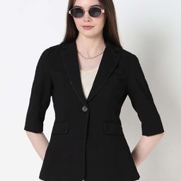 showoffff Women Solid Single Breasted Formal Blazer-picture-39