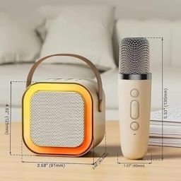 tricks toy Mini Karaoke Machine for Kids With 1 Wireless Microphone, Bluetooth Speaker image 3