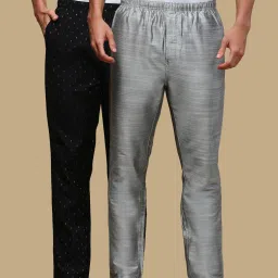 Pack of 2 Mens Cotton Blend Ethnic Wear Printed Pyjama, Pack of 2 Men Pyjama-image-65